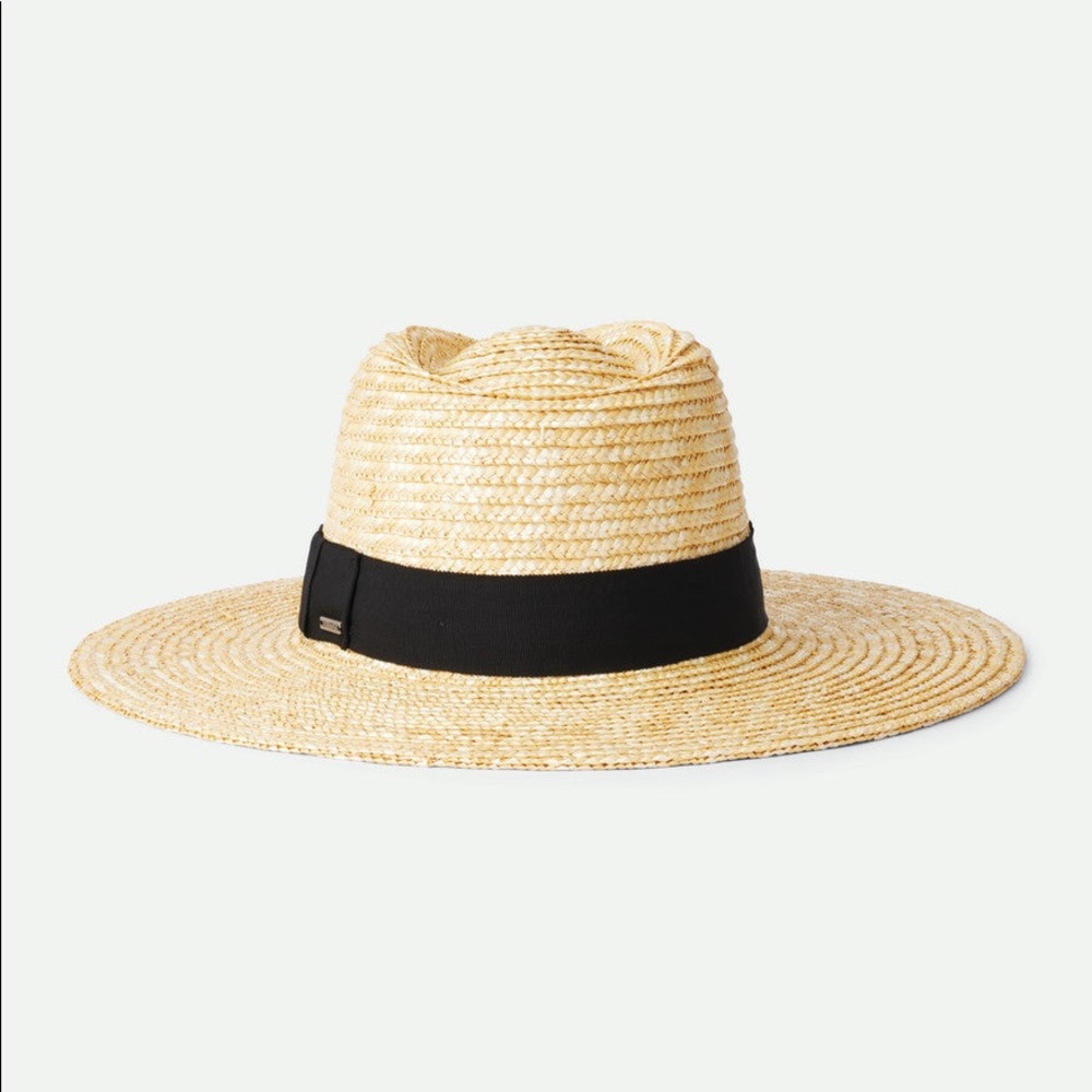 Brixton The Joanna (sizes L & M) wheat straw hat finished with a black band.